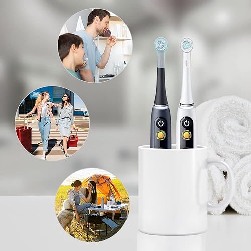 Miniatura 7 de Fundas para cepillos de dientes compatibles con cabezales de repuesto Oral B, se adapta a la serie iO Ultimate White, protector de cabezales de