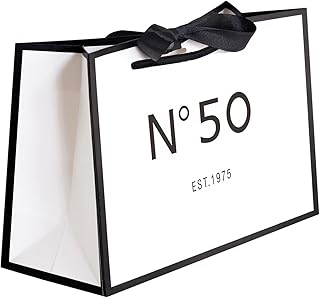 ANFENG 50th Birthday Keepsake Gift Vintage Bag Small 8in for Women 1975 Mom Anniversary Novelty 50 Year Old Party Paper Bags Shopping Idea Forty (Small Size)
