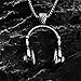 Dreuyet Headphones Necklace for Men Hip-hop Punk Headset Necklace Music Rock Lover Pendant Necklace Stainless Steel Fashion DJ Headset Music Earphone Headphone Necklace (Black)
