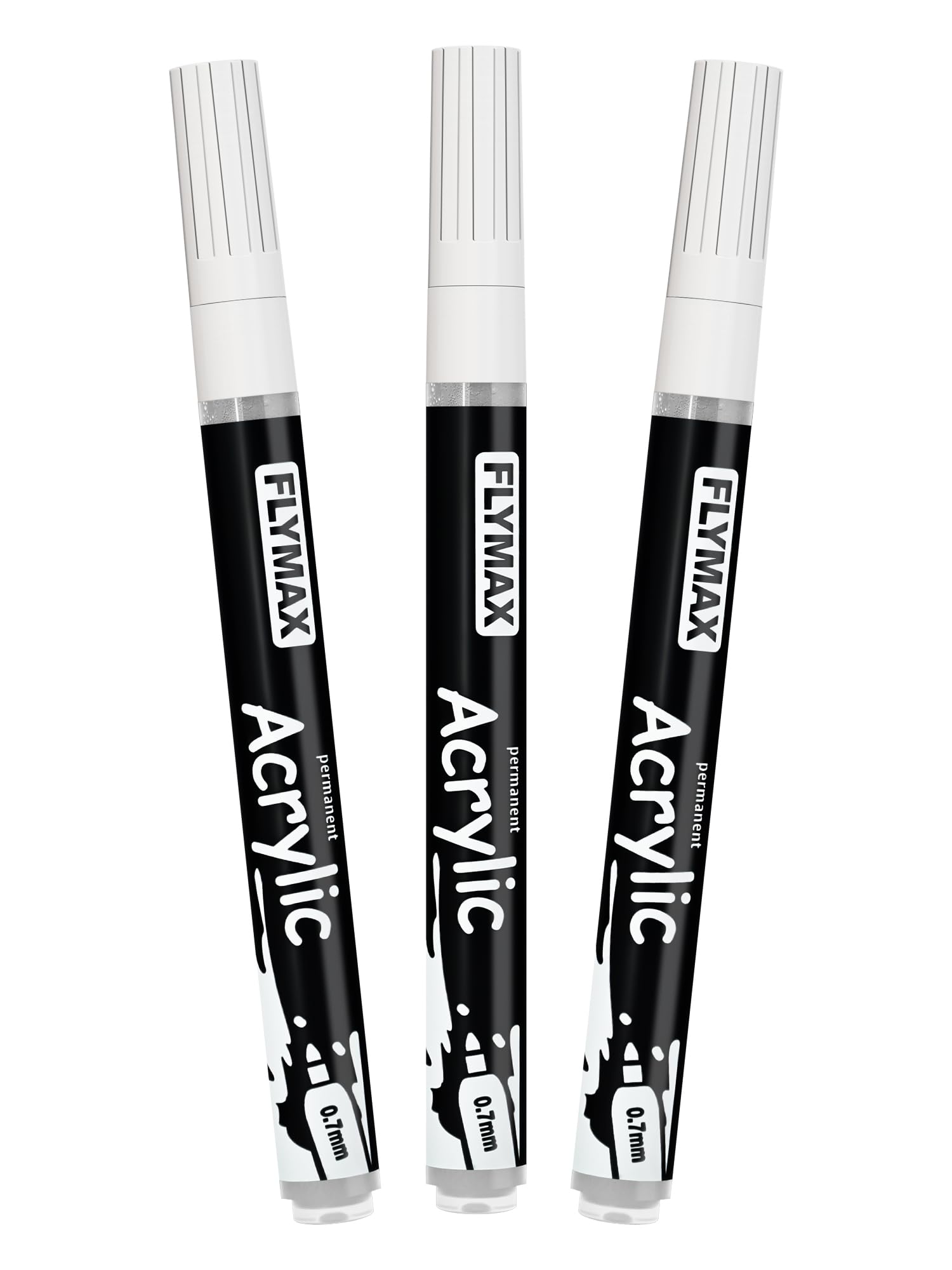 Rotulador Acrilico Blanco 0,7 mm – Marcador Permanente Pintura Acrílica Blanco, Indeleble, Punta fina, Impermeables, De secado rápido (Paquete de 3)