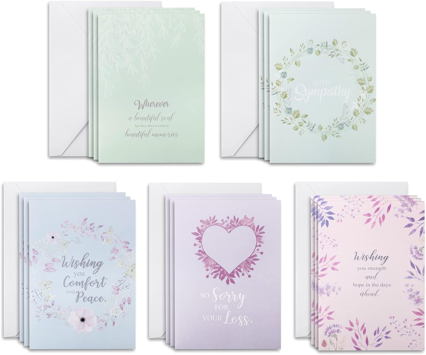 Mr. Pen- Sympathy Cards, 15 pcs, 7" x 10", Sympathy Cards Assortment Box with Envelopes, Condolence Cards, Sympathy Cards with Envelopes, Greeting Cards