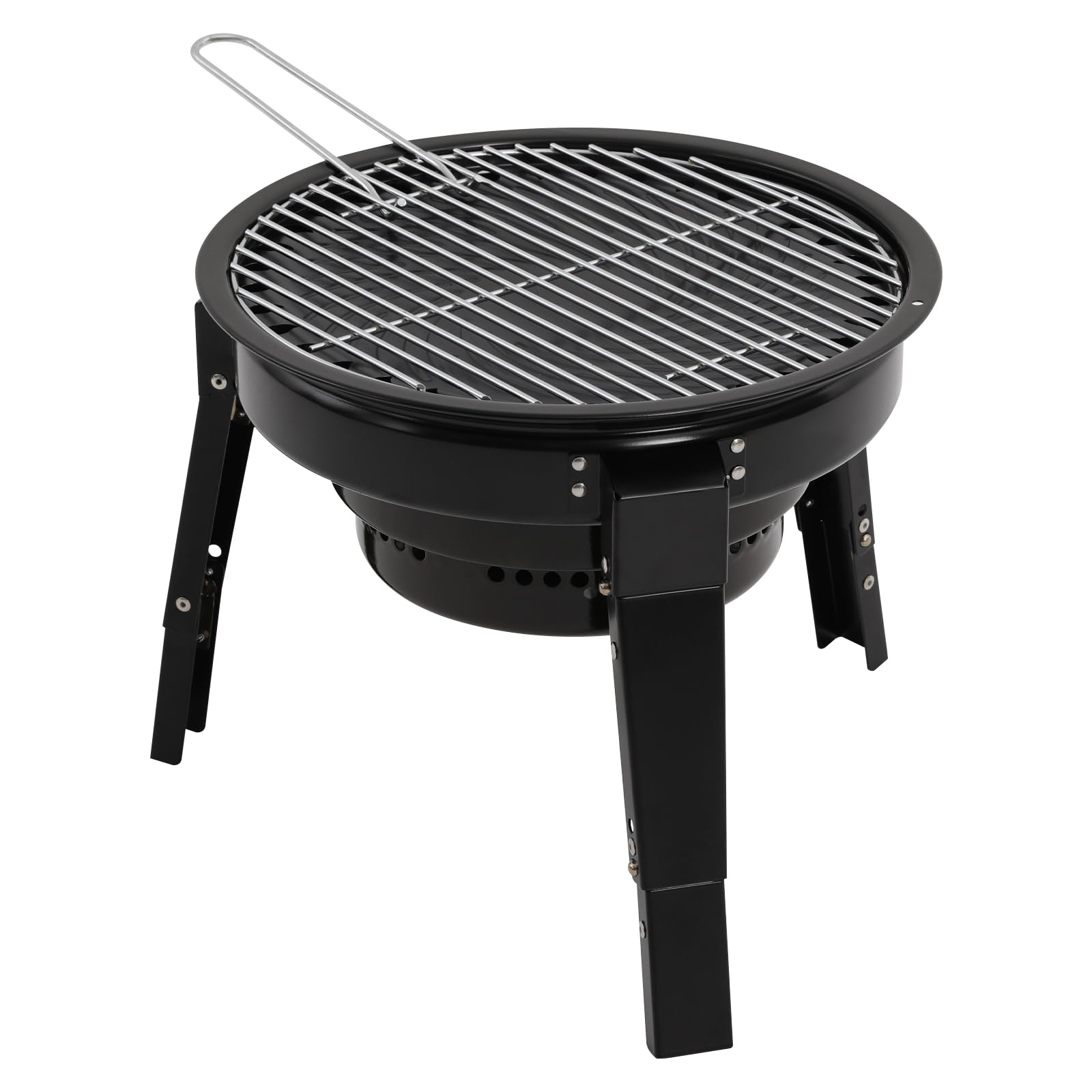 Barbecue a carbonella portatile da campeggio portatile a carbonella, compatto mini barbecue da campeggio per esterni, in acciaio inox a carbonella affumicatore Char Broil BBQ Pit Grill