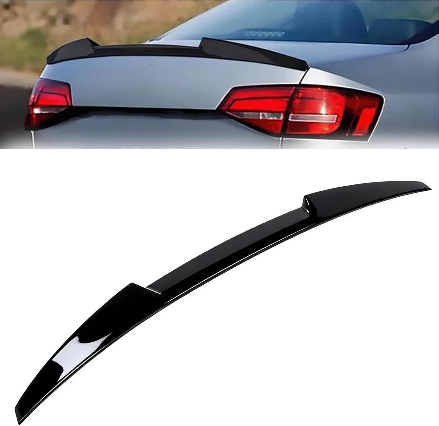 Rear Spoiler Fit for Volkswagen VW Jetta GLI MK6 SE Sedan 2012 2013 2014 2015 2016 2017 2018 Trunk Wing ABS Spoiler Glossy Black