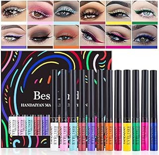 12 Colors Matte Liquid Eyeliner Set UV GlowNeon Rainbow Colorful Eyeliner Pencil Waterproof Long Lasting Smudge-proof Eye Liners Makeup Set Gift For Women (Set A)