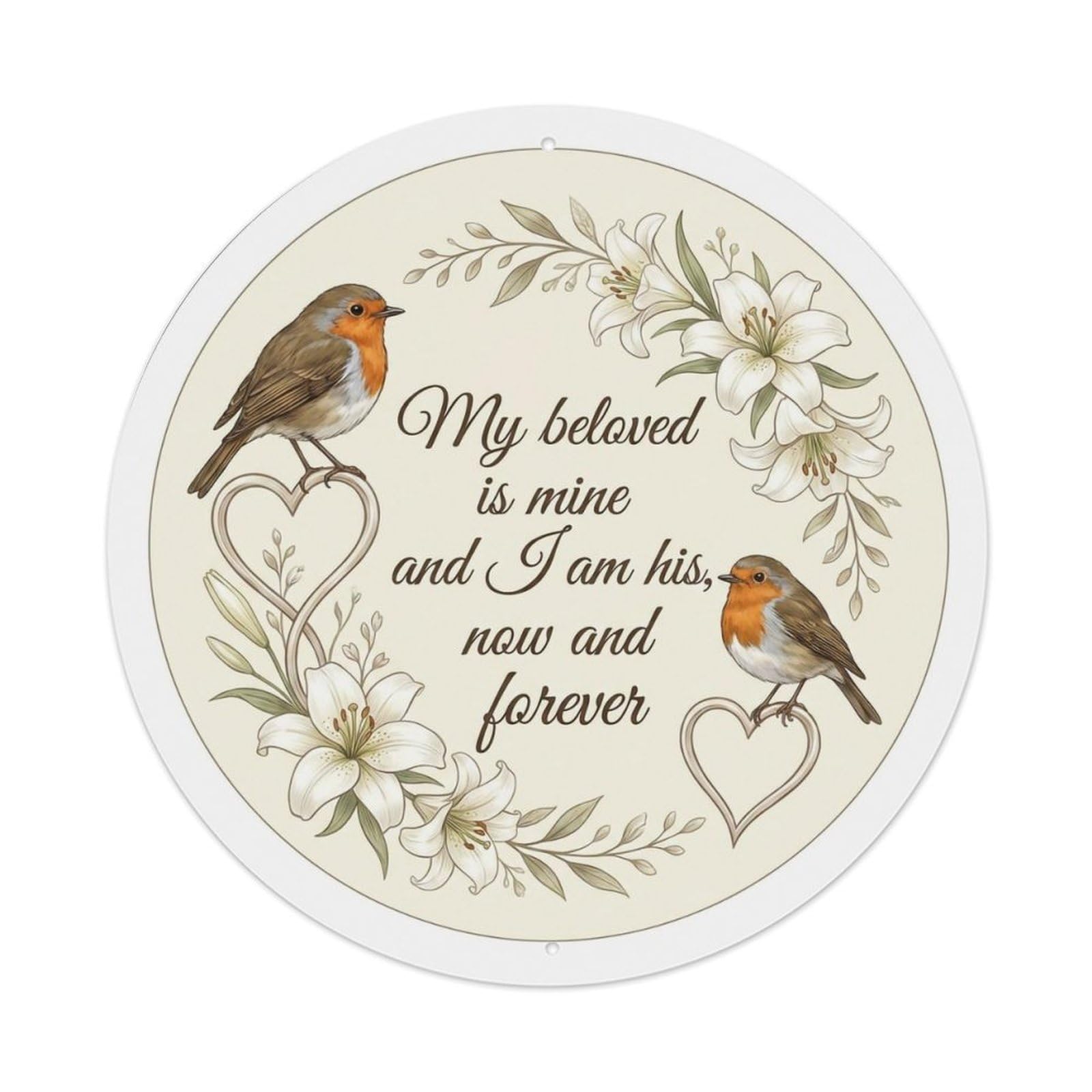 Metal Tin Sign European Robin Garden Sign Heaven Love Beloved Artwork