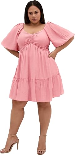 City Chic Women's Plus Size Dress-Marcy, Deep Rose