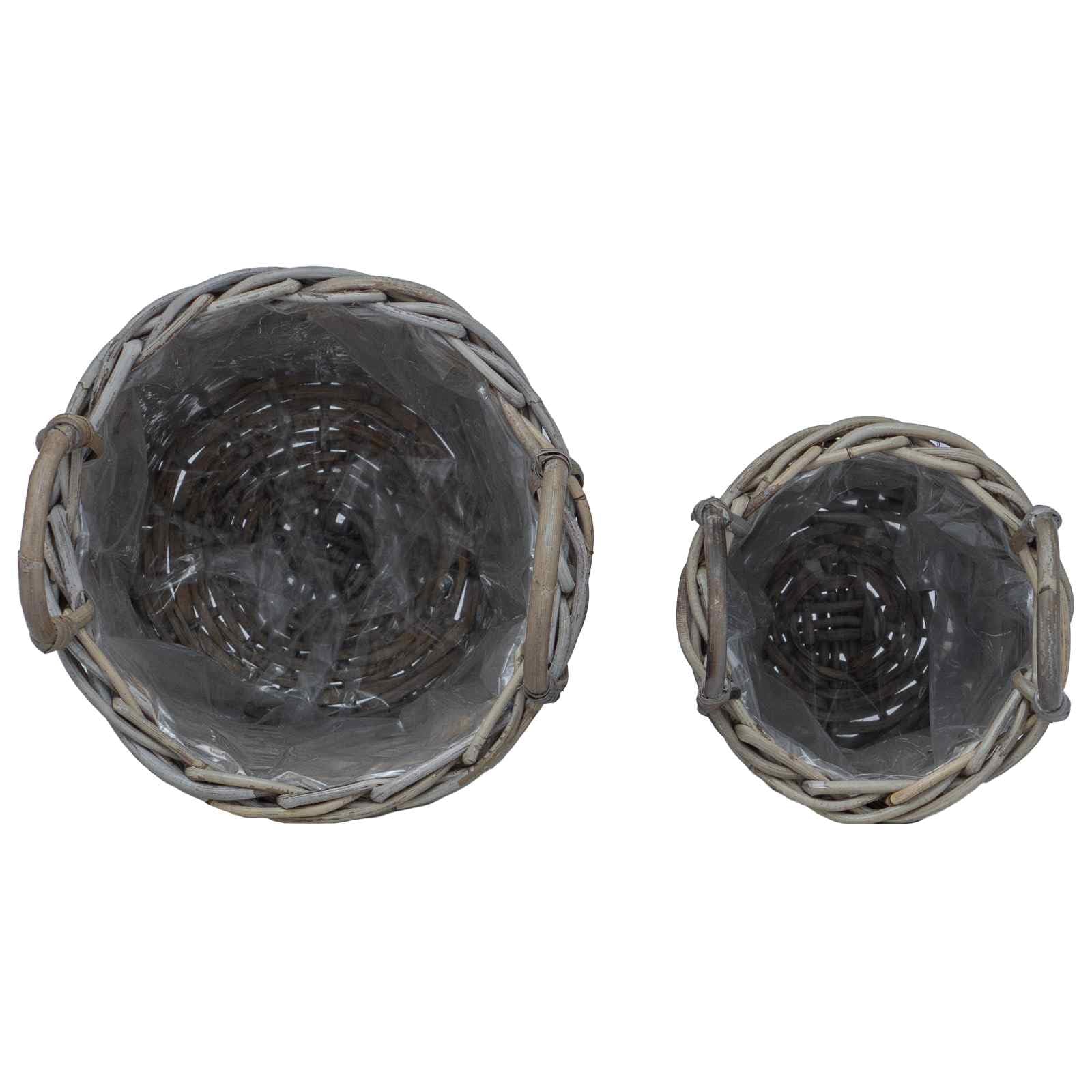 Cesto per Piante con archiviazione 2 PCS Grigio Rattan Kubu, Casa e Giardino,Arredo,Cesti, 2.18kg-42020957