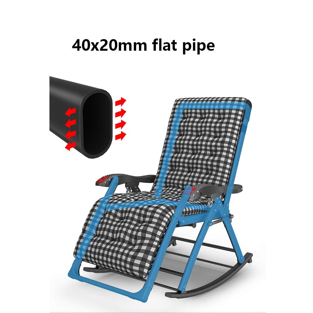 Tumbonas Silla de gravedad cero de gran tamaño, reclinador de césped, silla de tumbona reclinable de 0-170 grados, cacahuga portátil plegable, con cojín suave desmontable, reposacabezas ajustabl
