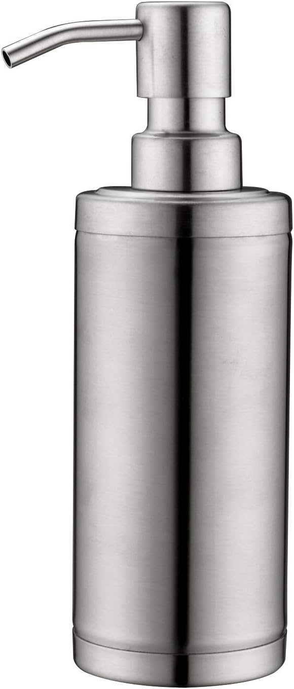 Delle Rosa Soap Dispenser, Countertop Soap Dispenser Brushed Nickel, 10OZ/300ml 304 Stainless Steel Liquid Bottle Dispenser for Kitchen, Bathroom