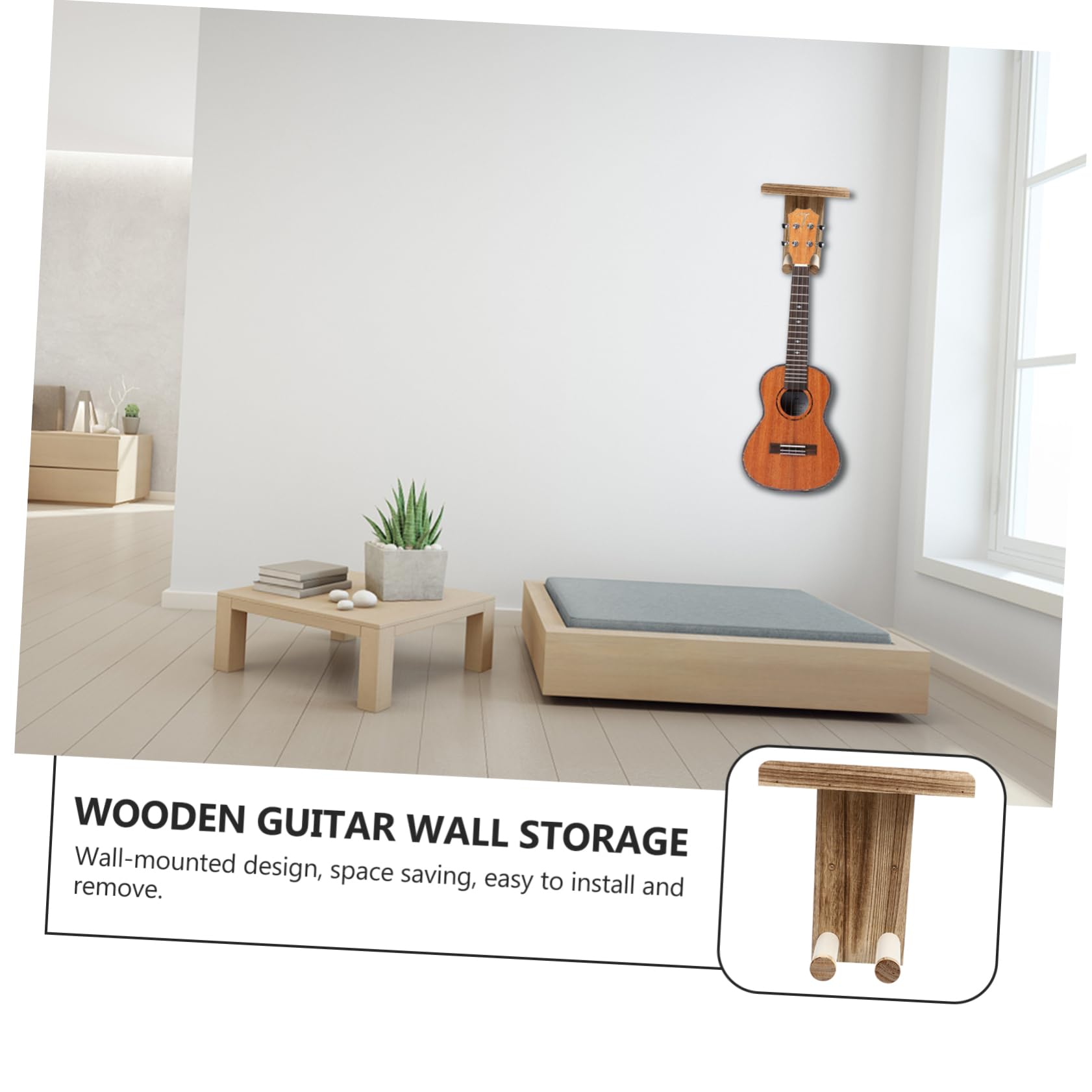 2pezzi Supporto Per Chitarra Acustica in Legno Gancio Da Parete Per Chitarra Resistente Per Casa e Negozio Facile Da Installare