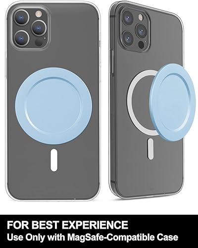 Miniatura 4 de metisinno Base magnética compatible con agarres de teléfono PopSocket y fundas MagSafe para iPhone, azul cielo
