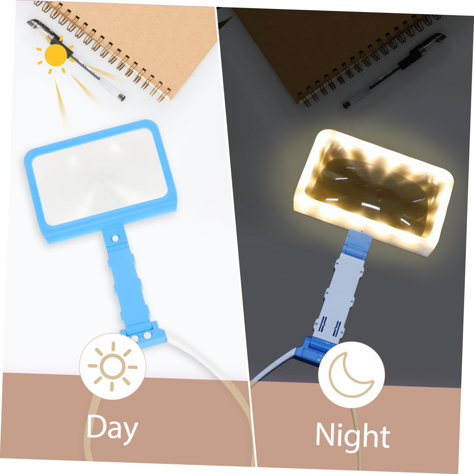 Loupe de Lecture à Main 5X en Plastique avec Éclairage LED