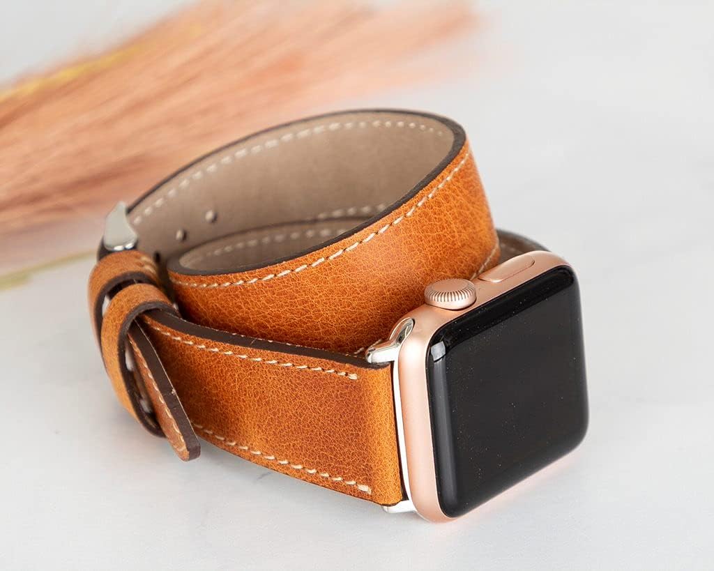 HARDISTON Apple Watch Band 38mm 40mm 41mm 42mm 44mm 45mm for men & women, Handmade Genuine Leather, Double Tour Watch Band Compatible with iWatch Series 11 10 9 8 7 6 5 4 3 2 1 SE Ultra