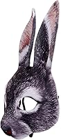 Vista 2 de Himine Máscara de conejo de media cara de EVA para fiesta de carnaval de Halloween