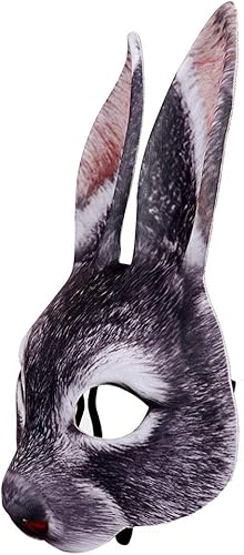 Miniatura 2 de Himine Máscara de conejo de media cara de EVA para fiesta de carnaval de Halloween