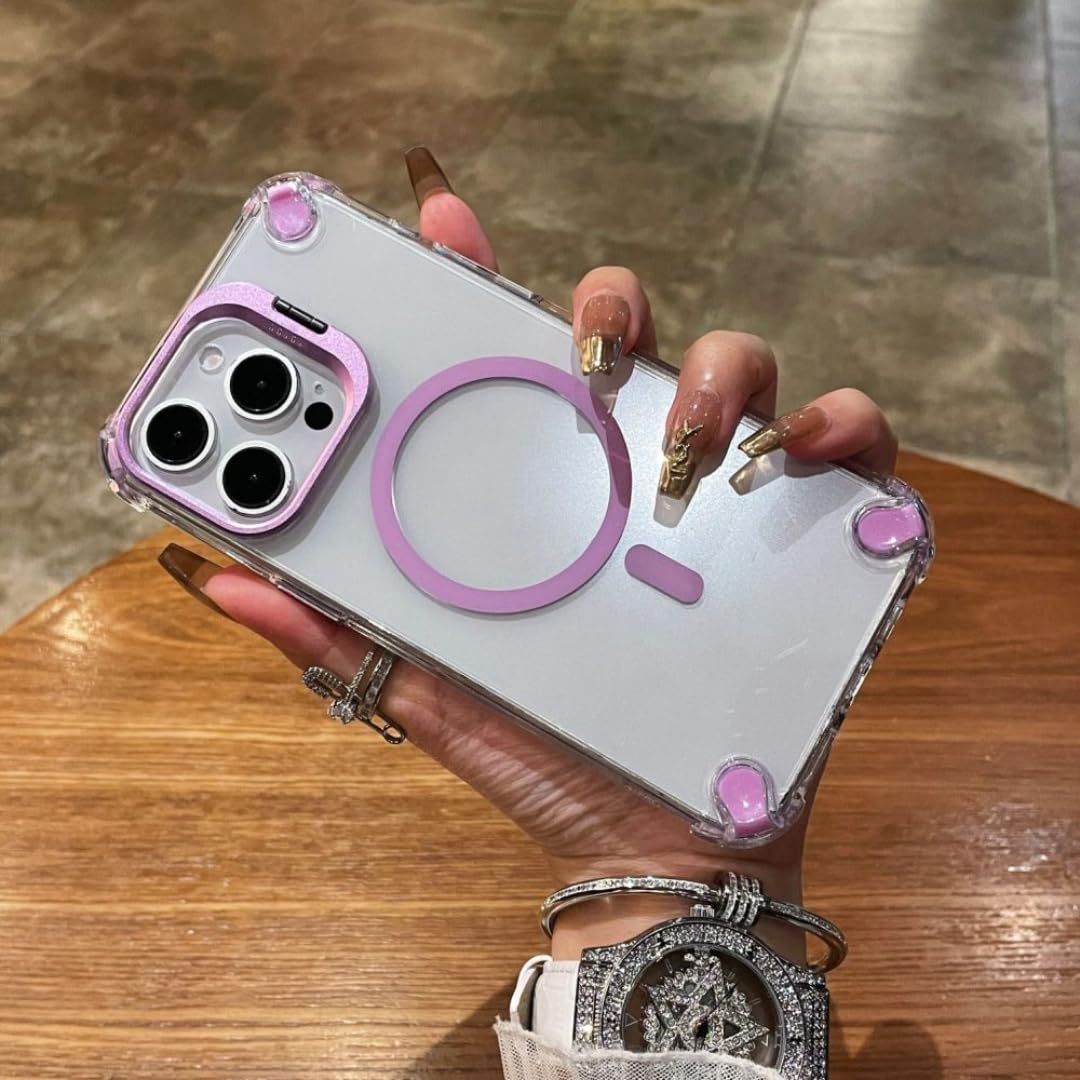 Étui magnétique iPhone 13 Pro Max rose antichoc avec objectif en verre - 7