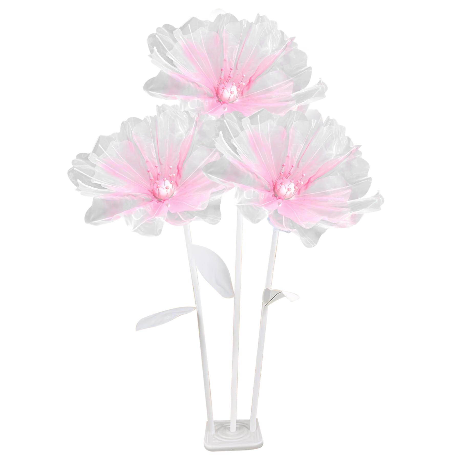 Fleurs géantes artificielles haut de gamme avec 3 têtes et tige stable pour décor de grand mariage