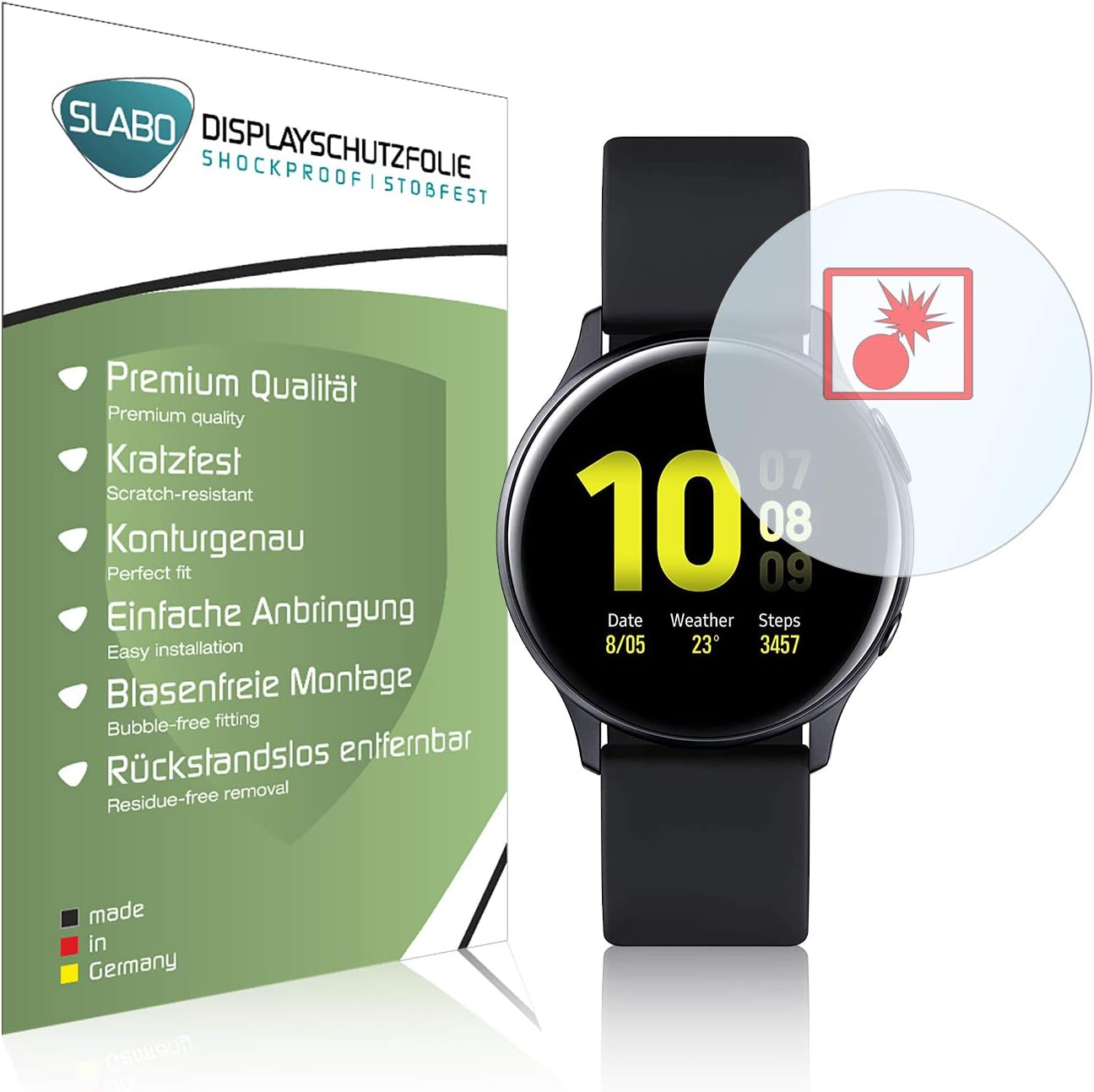 Slabo 3 x Cubierta DE HIDROGEL Completa Protector de Pantalla blindado para  Samsung Galaxy Watch Active2 44mm Shockproof A Prueba de Golpes :  Amazon.es: Electrónica