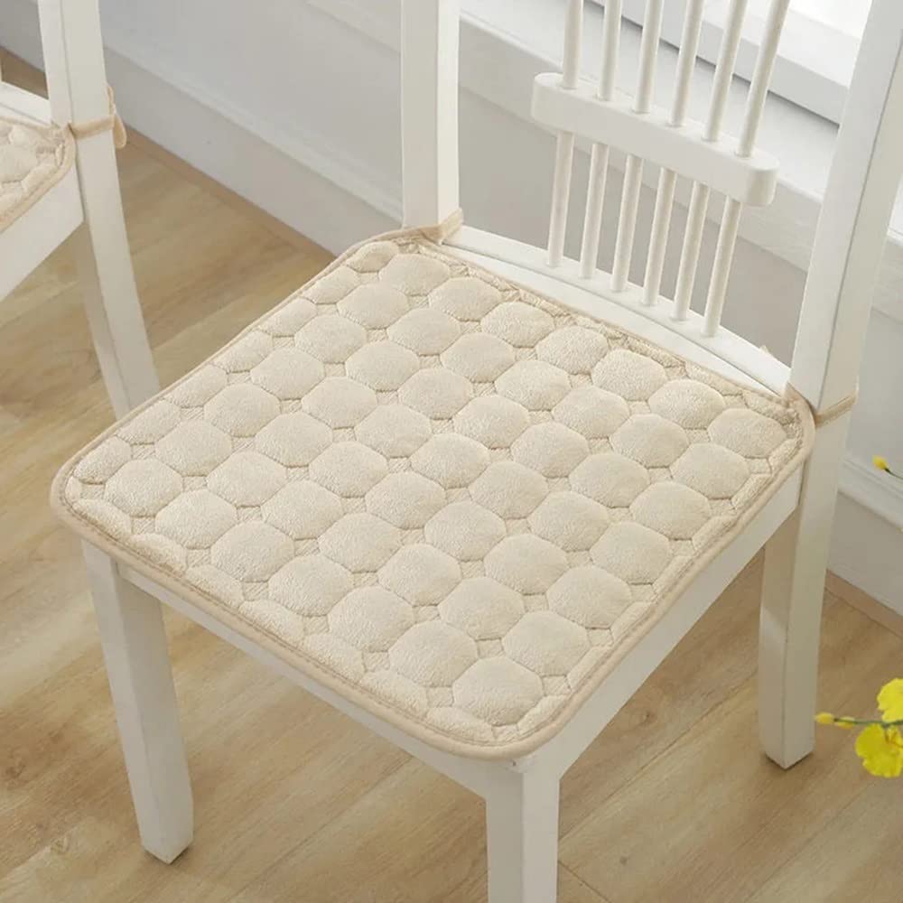 Hoowarm Chair Cushions for Dining Chairs, Indoor Outdoor Chair Pads，Square Kitchen Seat Cushion with Ties Chair Cushion 40x40cm/45x45/50x50cm Thick Chair Pad(#1,40x40cm/15.74x15.74in)