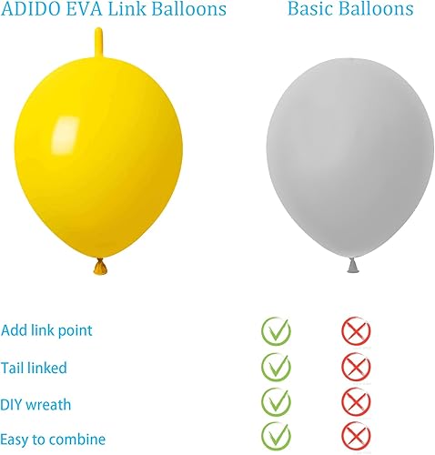 Miniatura 4 de Globos de enlace ADIDO EVA amarillos de 10 pulgadas de látex con enlace rápido, 80 piezas para cumpleaños, Halloween, Navidad, decoración de fiesta