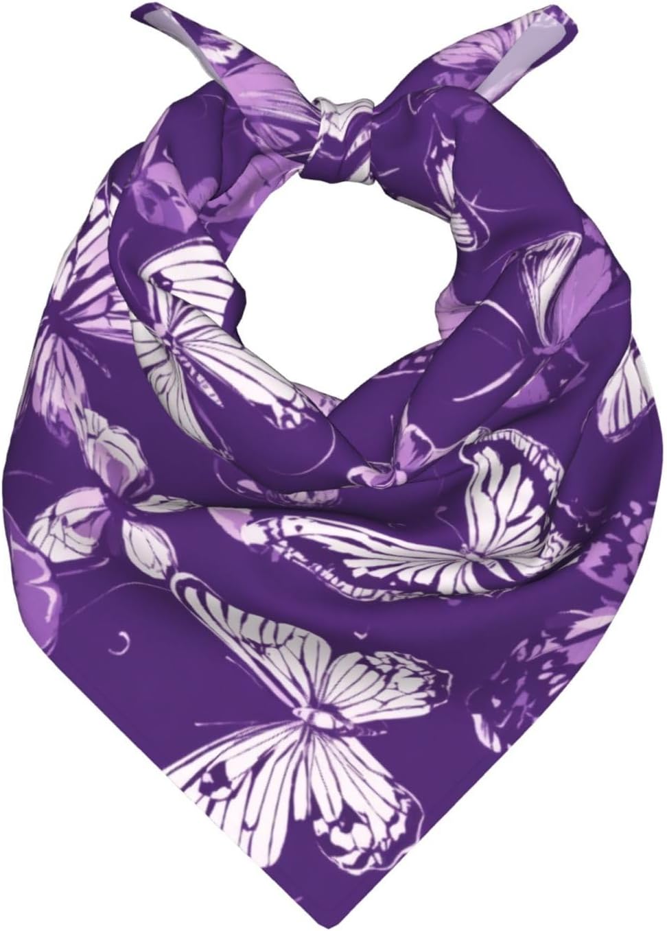 Purple Butterflies Floral Print For Women And Men Head Scarves Hair Bandanas Square Scarf Fashion Accessories Lightweight