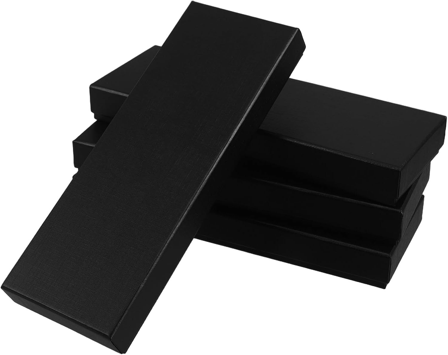 SOESFOUFU 4PCS Men Tie Box: Black Travel Tie Box Organizer Case - Elegant Cardboard Case for Travel and Packaging - Professional for Business and Home