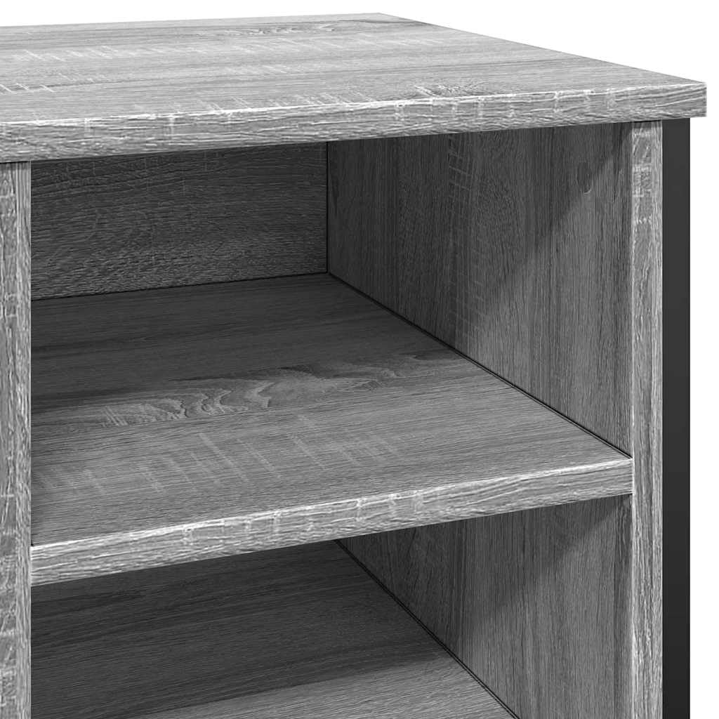Regał na buty Sonoma szary, 90 x 38 x 61,5 cm, materiał drewnopochodny z miejscem do przechowywania i stabilnymi metalowymi nogami do przechowywania