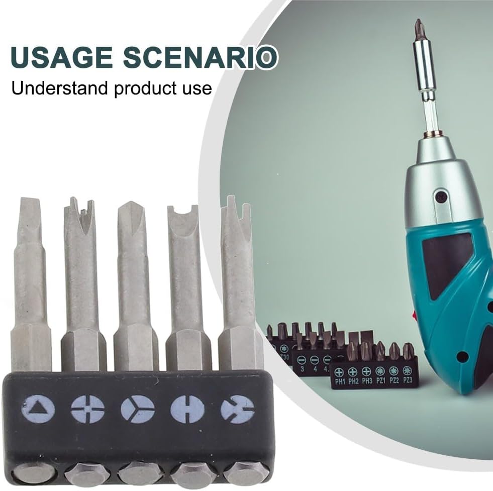 5pcs Special Shaped Screwdriver, Special haped bit set Screwdriver Insert Bits Include U Shape Y Type Triangle Inner Cross 3 Points