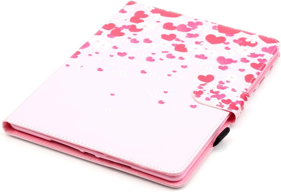 Amazon Ipad Air2 カバー 可愛い 花柄 アイパッドエアー2 ケース オシャレ シンプル Ipad Air2 タブレットカバー 液晶保護フィルム付き タッチペン付き Ackaban オートスリープ スタンド機能付き Ipad Air2カバー 手帳型 軽量 スリム ハート お花の Ipadair2レザーカバー