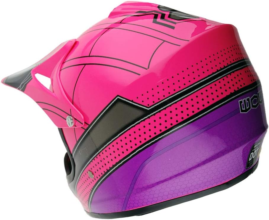 WOW Youth Kids BMX MX Motocross ATV Dirt Bike Helmet Spider Pink