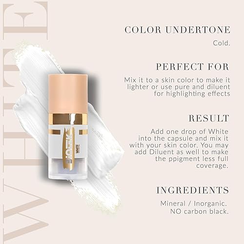 Miniatura 2 de Biotek Pigmento corrector de mezcla para maquillaje permanente - Hecho en Italia - Más que nunca - Blanco 0,24 onzas líquidas