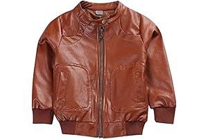 Boys Faux Leather Jacket Brown