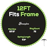 Soozier Trampoline Replacement Mat, Fits 12' Trampoline with 72 V Hooks, 5. 5