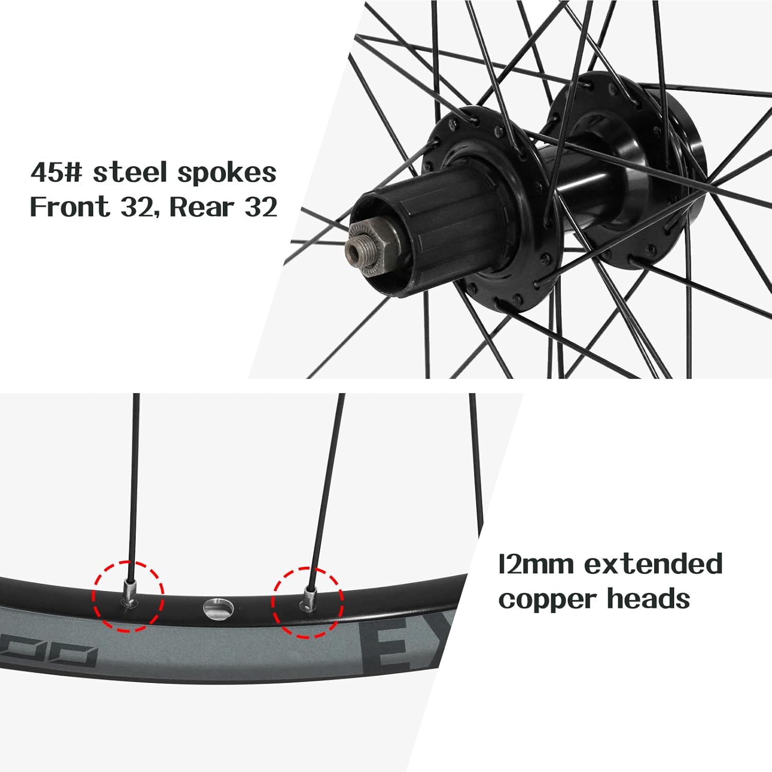 26"/27.5"/29" Mountain Bike Wheelset, Ultralight Aluminum Alloy Rim 32H High Strength Bike Wheels, Quick Release Disc Brake MTB Wheel Set, Compatible 8-10 Speed Cassette