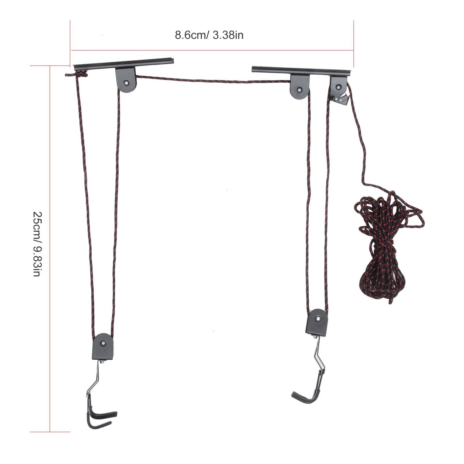TOYANDONA Portabici da Soffitto per Garage Sollevatore per Bici Meccanismo a Carrucole Appendi Bicicletta per Sparapazio per Kayak e Bici da Soffitto