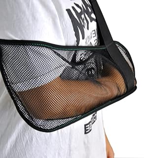TODDOBRA Cool Mesh Arm Sling Medical Shoulder Immobilizer Rotator Cuff Wrist Elbow Forearm Support Brace Strap Lightweight Breathable Simple Black for Broken&Fractured Arm