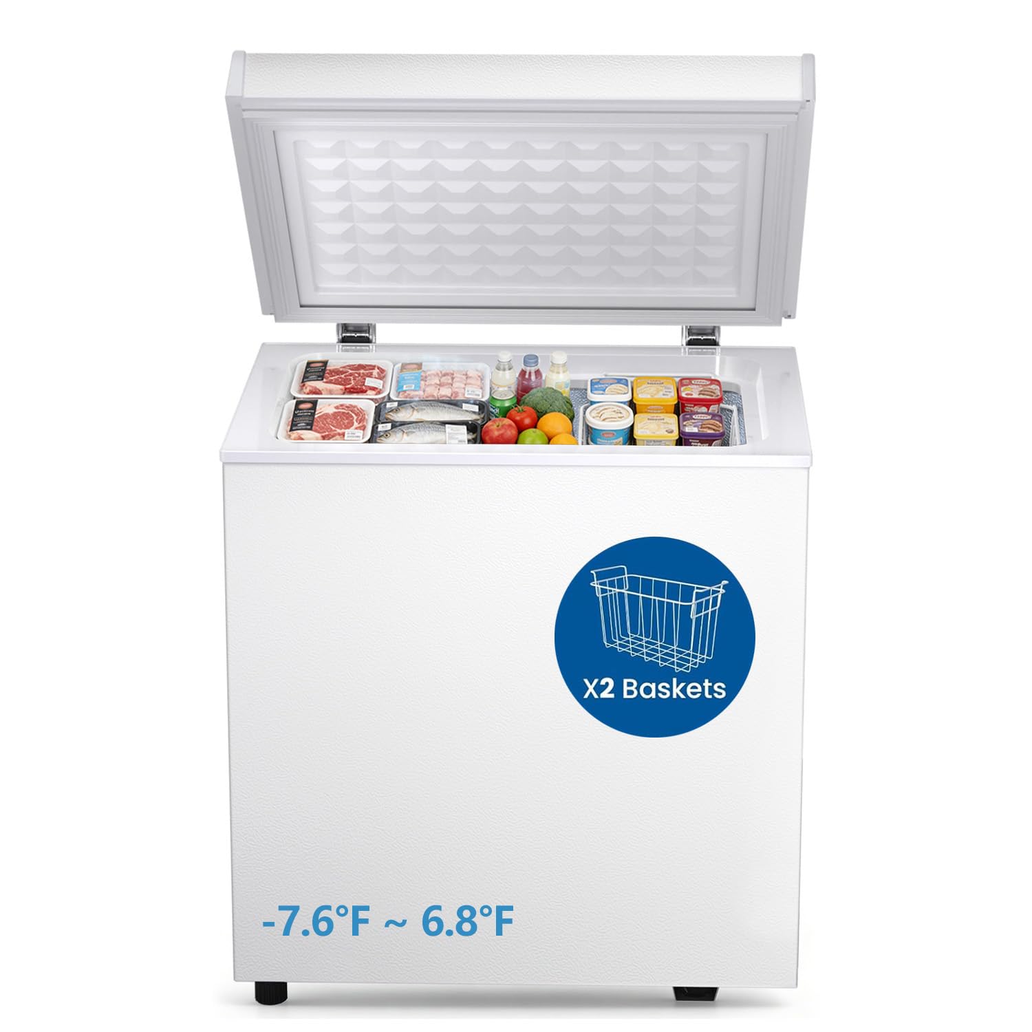 Electactic Compact Chest Freezer 2.0 Cubic Feet in White