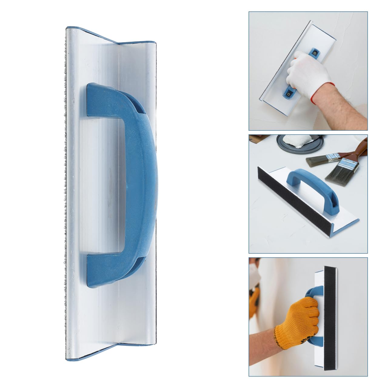 HOMSFOU Soporte De Papel De Lija Con Mango Marco Autoadhesivo Para Lijado De Esquinas Y Paredes Herramienta Manual Para Superficies Planas Y Contorneadas 2 Piezas 9.84X3.54X2.36 Pulgadas