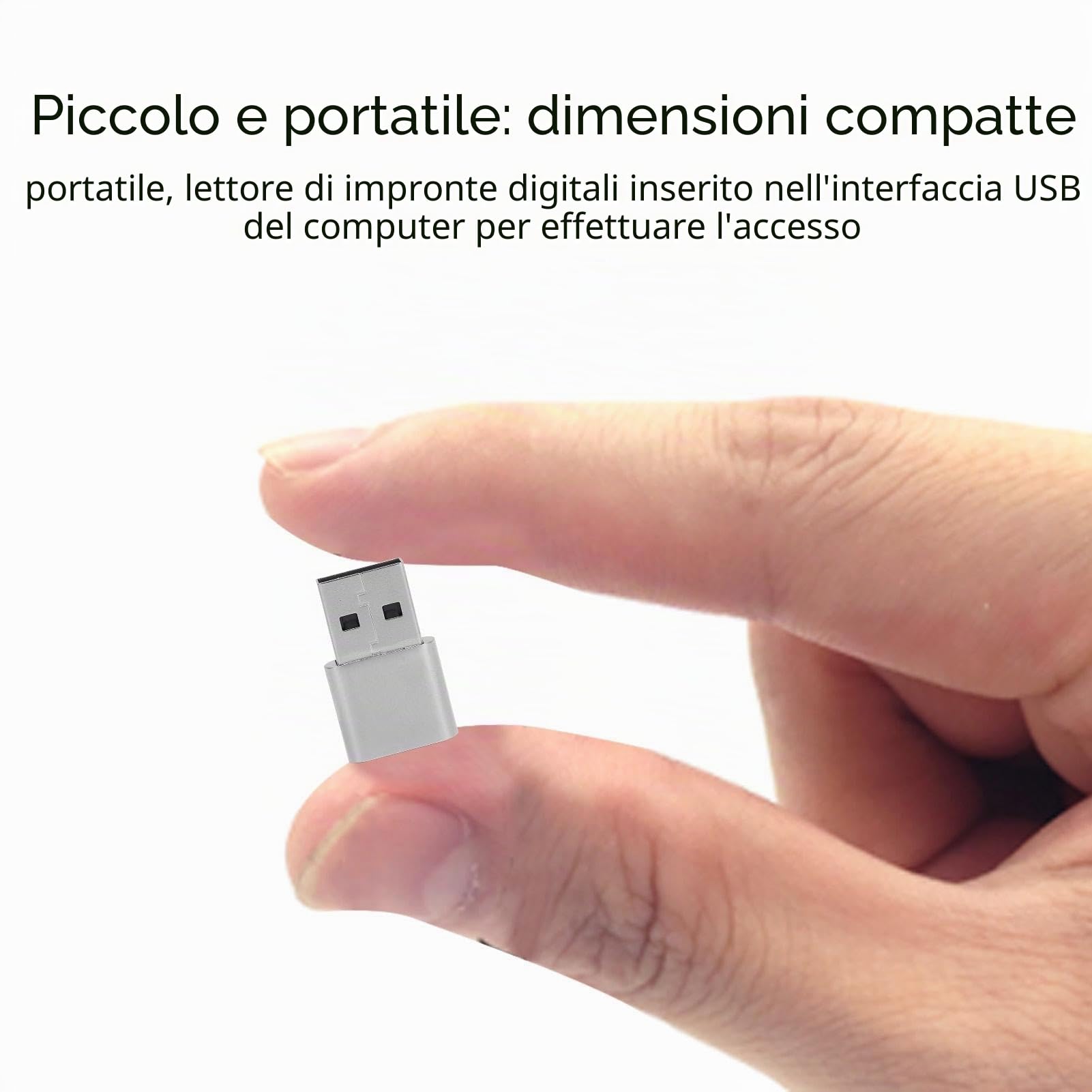 Lettore di Impronte Digitali USB, Scanner di Impronte Digitali Digitali Biometrico per Windows, Compatibile con Windows 10/11 32/64 Bit, 360° e Corrispondenza Rapida al Tocco