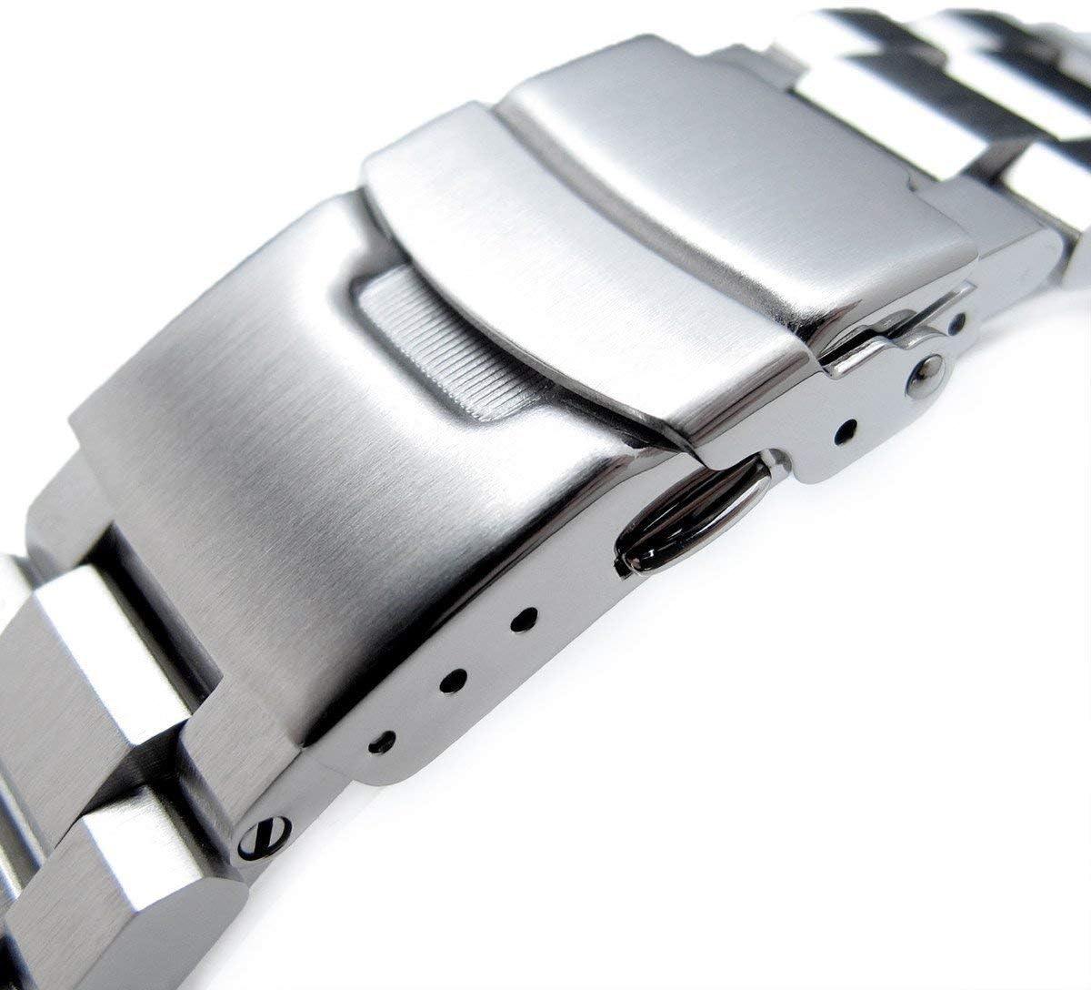 Strapcode 22mm Hexad 316L Stainless Steel Watch Band Straight End Lug Diver Clasp Brushed