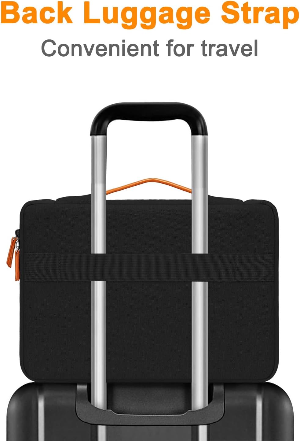 MOSISO 360 Protective Laptop Bag for men, 15-16 inch Computer Bags Compatible with MacBook Pro 16/Air 15, HP Dell Lenovo Asus Acer, Flapover Laptop Sleeve Bag with Trolley Sleeve&Pockets, Black
