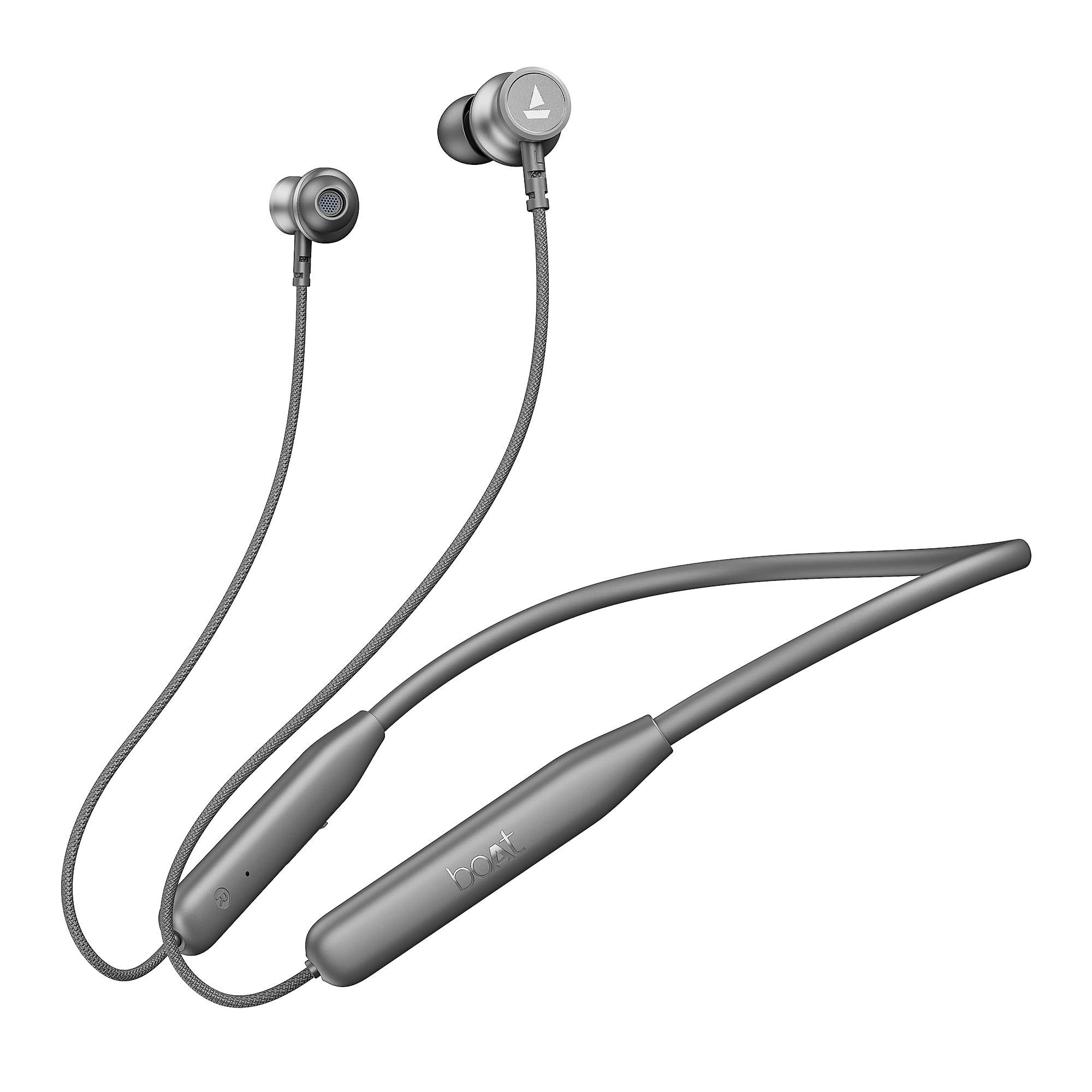 boAt Rockerz 113 (2025 Launch), 40 Hrs Playback, Dual Pair, Fast Charge, ENx Tech, Low Latency, Magnetic Buds, Bluetooth Neckband, Wireless with Mic Earphones(Ash Grey)