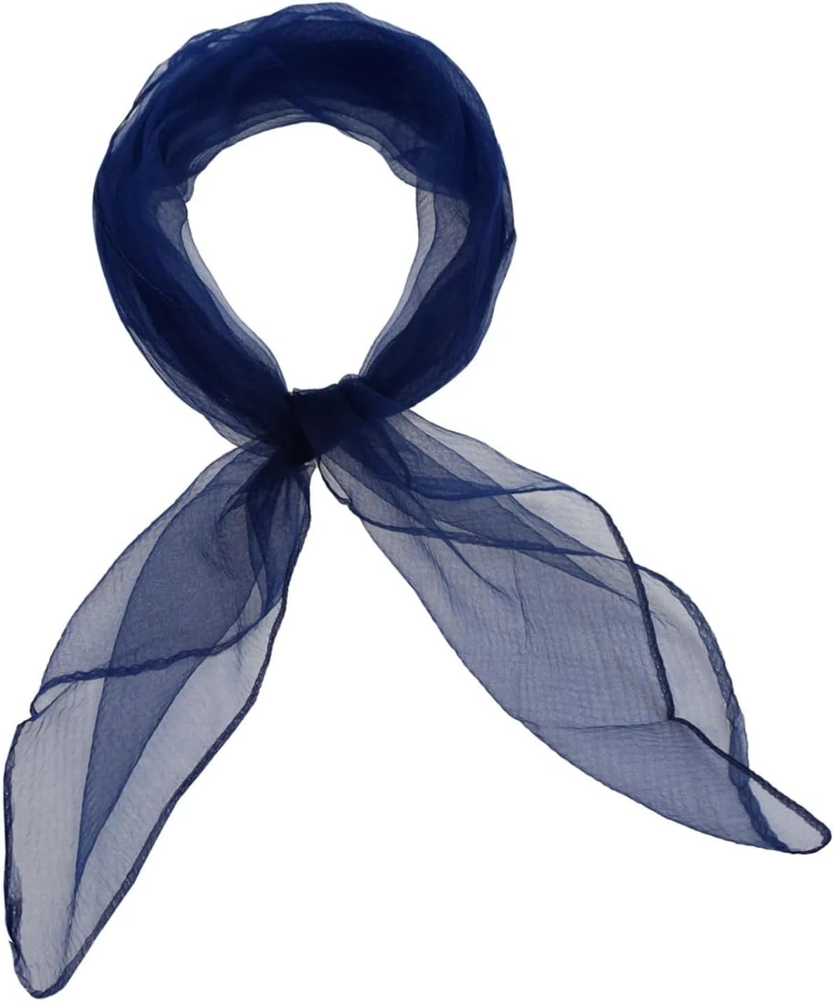 Basic Sense Plain Square Chiffon Neck Scarf For Lady Retro 50s Light Weight