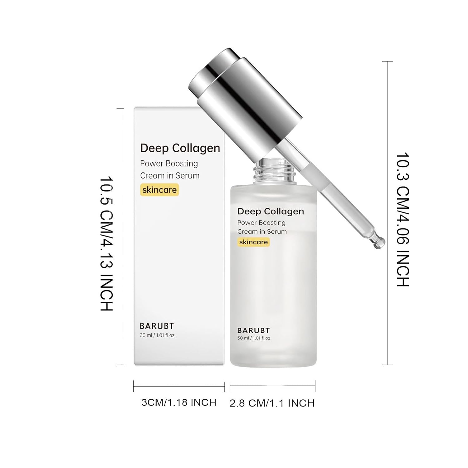 Deep Collagen Anti Wrinkle Cream in Serum 30ml, Deep Moisturizing Essence with Hyaluronic Acid For Soft/Smooth Skin, Reduces Dryness & Fine Lines, Boosts Elasticity (2PCS)