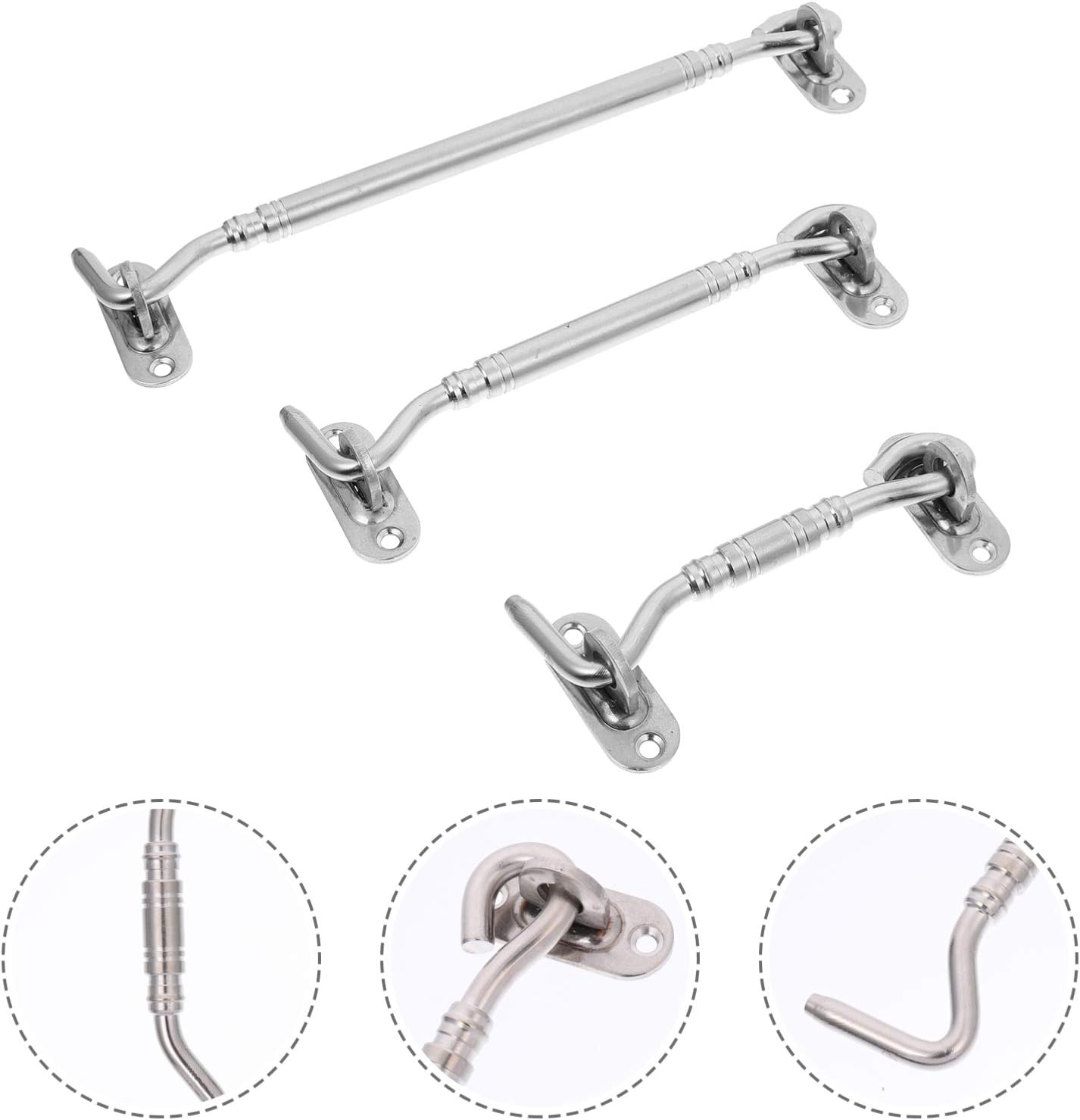 Slide Bolt Gate Latch, Hook-Eye Latch Door Lock, Hook Lock, Sliding Bolt Door Lock, snap Latch Rotating Window Door Hook Belt mounting Screw(15X3.5cm)