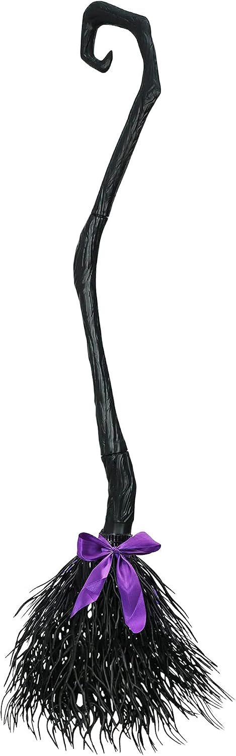 JOYIN 54.5'' Witch Broom with Ribbons for Kids Halloween Wicked Witches Broomstick, Costume Parties, Photo Booth Accessory, Halloween Decorations