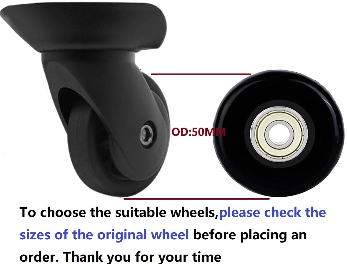 1 paire de roues de rechange pour valises 50 x 18 mm avec roulements de 8 mm 35 mm 40 mm pour essieux et patins à roues alignées