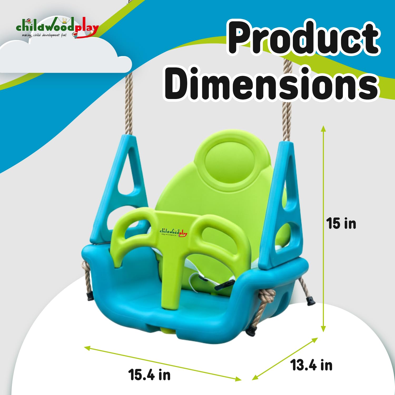 3 in 1 Toddler Swing Seat Attachment with Safety Strap for Children from 9 Months to 10yrs - Image 5