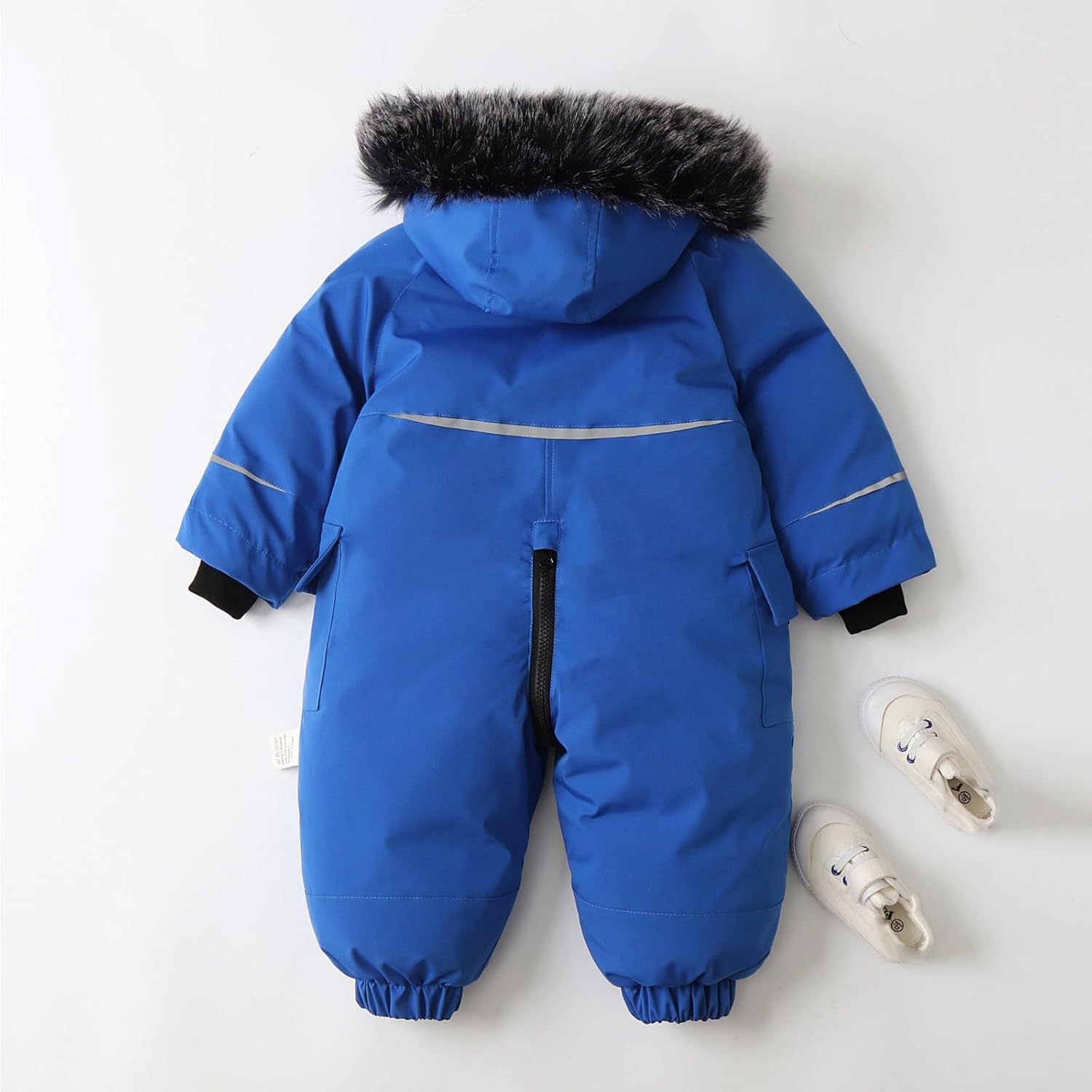 Kids Baby Girls 𝗦𝗻ow Suit Hooded Thick 𝗪aterproof Puffer Jumpsuit Winter Solid Windproof Snowboard Snowsuit
