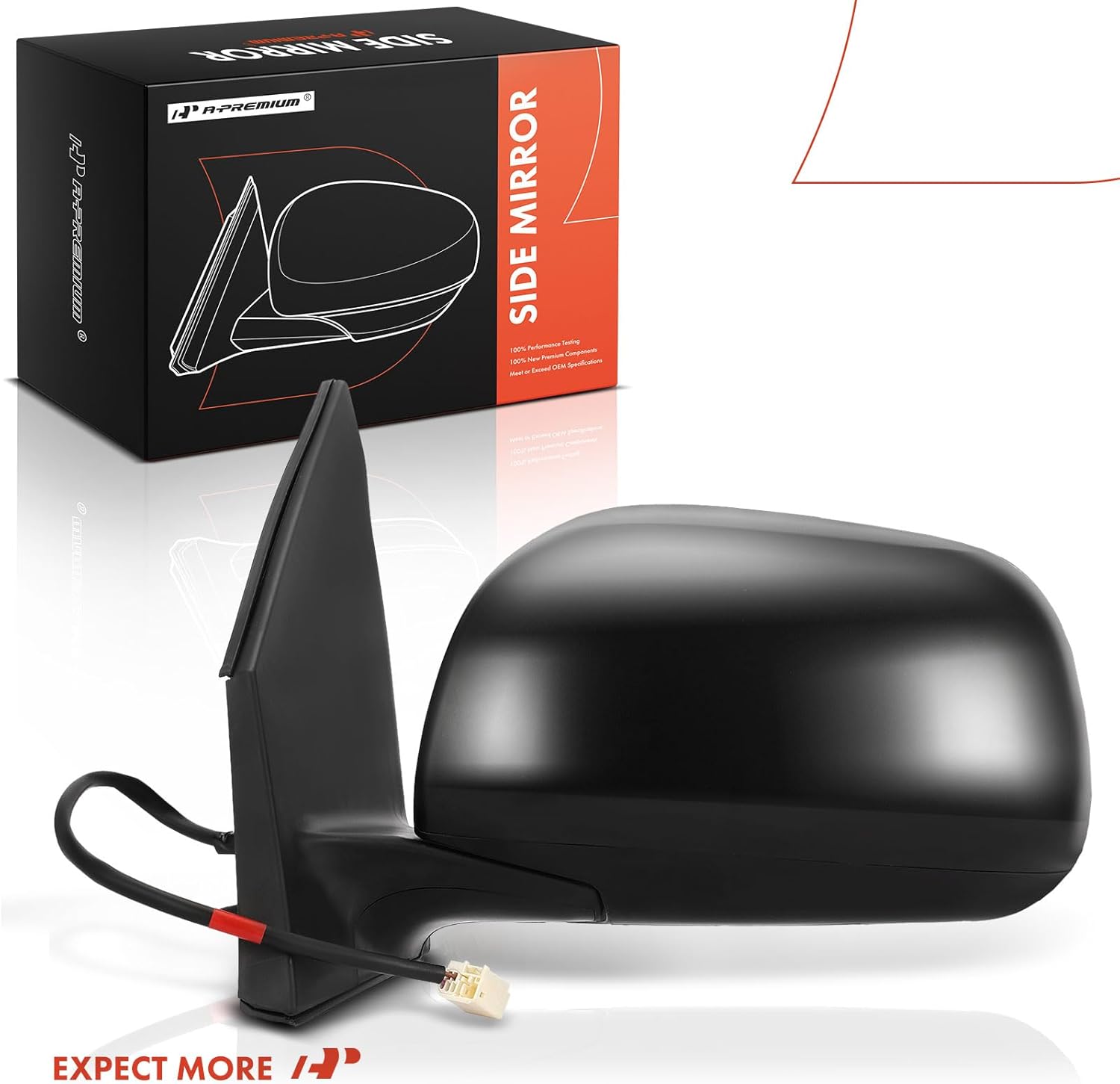 A-Premium Driver Side Power Door Mirror - Compatible with Toyota RAV4 2009 2010 2011 2012 - Non-Heated, Manual Folding Black Outside Rear View Mirror - Built in USA - Replace# 87909-0R010